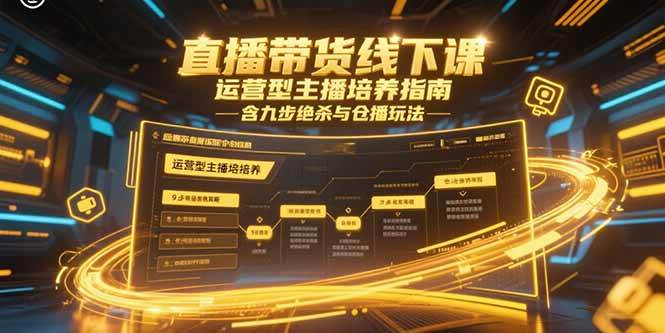 （15281期）直播带货线下课，运营型主播培养指南，含九步绝杀与仓播玩法-水水网赚