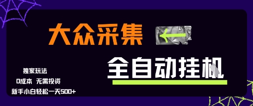 大众采集全自动玩法，新手小白轻松一天5张+，操作简单零成本【揭秘】-水水网赚