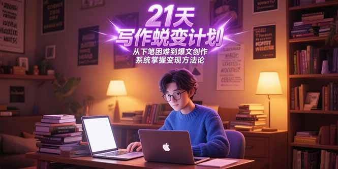 （15204期）21天写作蜕变计划，从下笔困难到爆文创作，系统掌握变现方法论-水水网赚