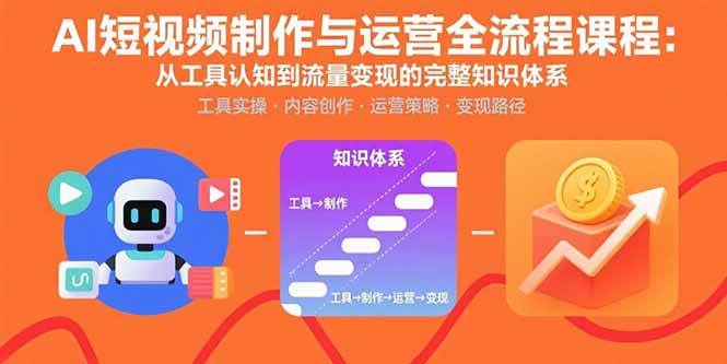 （15863期）AI短视频制作与运营全流程课程：从工具认知到流量变现的完整知识体系-水水网赚