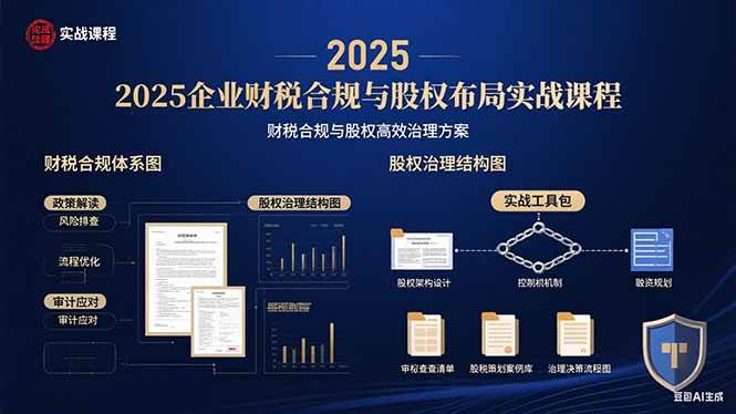 （15802期）2025企业财税合规与股权布局的实战课程：财税合规与股权高效治理方案-水水网赚