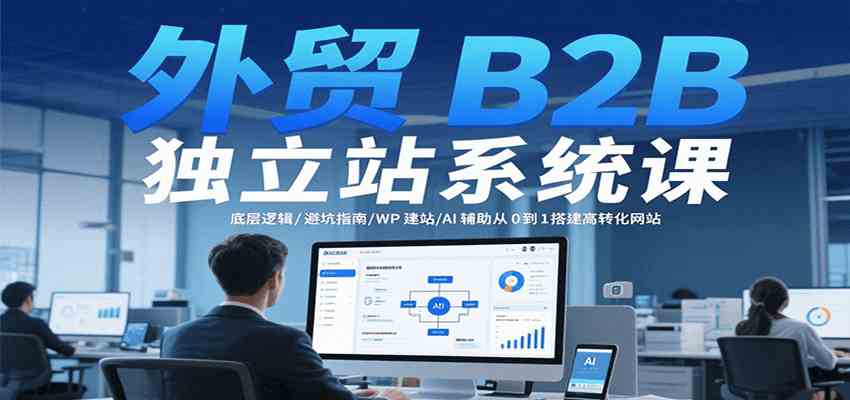 外贸B2B独立站系统课：底层逻辑/避坑指南/WP建站/AI辅助从0到1搭建高转化网站-水水网赚