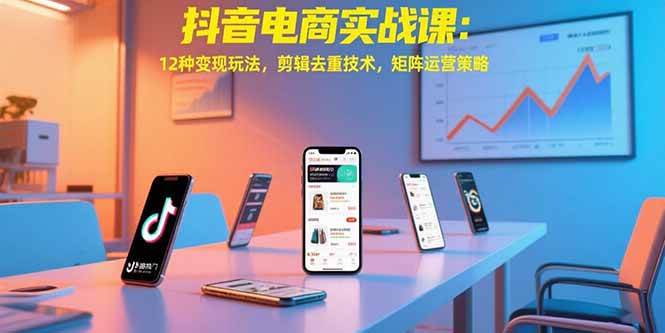 （15478期）抖音电商实战课：12种变现玩法，剪辑去重技术，矩阵运营策略-水水网赚