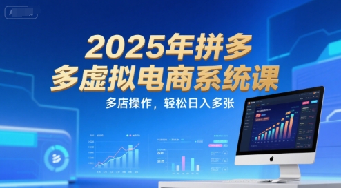 2025年拼多多虚拟电商系统课，多店操作，轻松日入多张-水水网赚