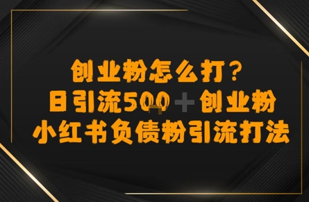 创业粉怎么打？小红书负债粉引流打粉，日引流500+精准创业粉-水水网赚