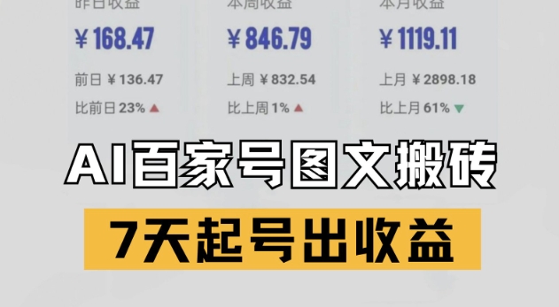 百家号搬砖新玩法，AI一键仿写爆文，7天起号出收益-水水网赚