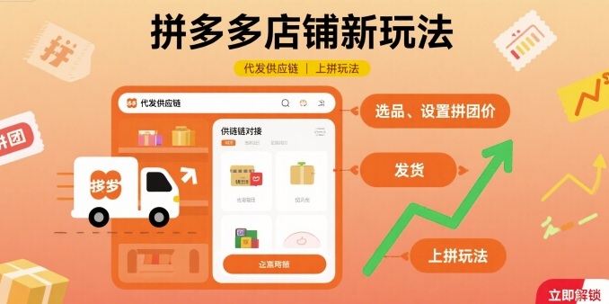拼多多店铺新玩法，代发供应链上拼玩法-水水网赚