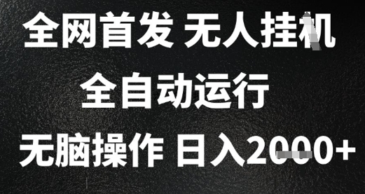 2025首发无人挂G项目，日入2k+，全自动运行，无脑操作，长期稳定 小白可玩【揭秘】-水水网赚