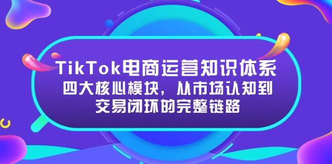 （15065期）TikTok电商运营知识体系：四大核心模块，从市场认知到交易闭环的完整链路-水水网赚