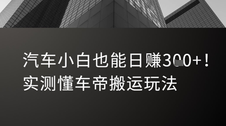 汽车小白也能日入3张！实测懂车帝搬运玩法-水水网赚
