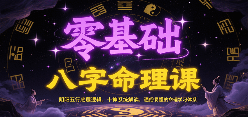 零基础八字命理课：阴阳五行底层逻辑，十神系统解读，通俗易懂的命理学习体系-水水网赚