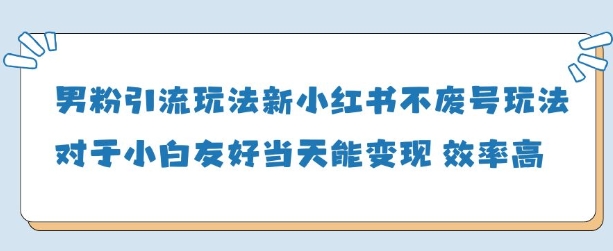 男粉引流玩法(新)，玩法友好做的好当天就能变现-水水网赚