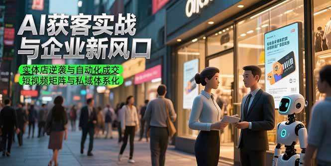 （15348期）AI获客实战与企业新风口，实体店逆袭与自动化成交 短视频矩阵与私域体系化-水水网赚