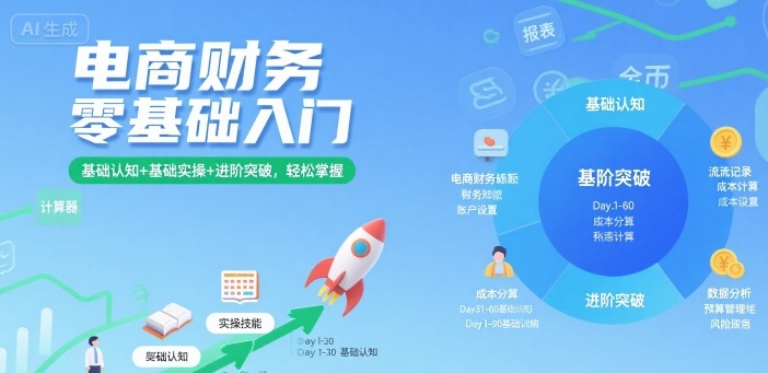 电商财务零基础入门，基础认知+基础实操+进阶突破，轻松掌握-水水网赚