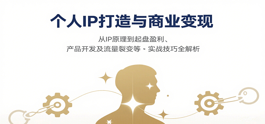 个人IP打造与商业变现，从IP原理到起盘盈利、产品开发及流量裂变等实战技巧全解析-水水网赚
