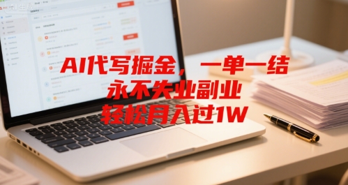 AI代写掘金，一单一结，永不失业副业，轻松月入过1W-水水网赚