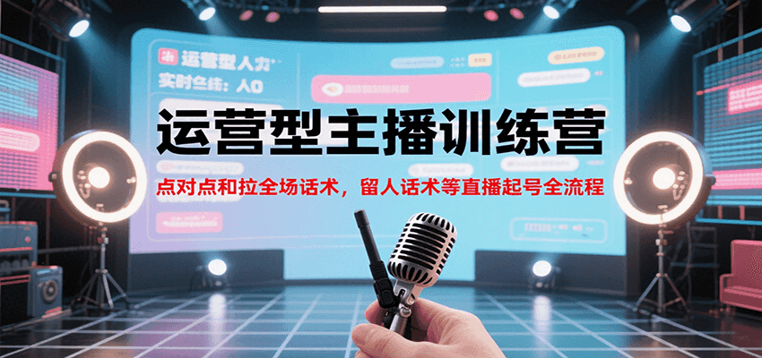 运营型主播训练营，点对点和拉全场话术，留人话术等直播起号全流程（更新7月）-水水网赚