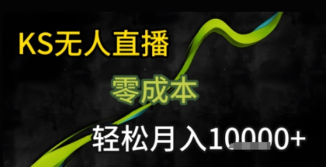 KS无人直播25年最新玩法，只需一部手机，轻松月入1W+【揭秘】-水水网赚