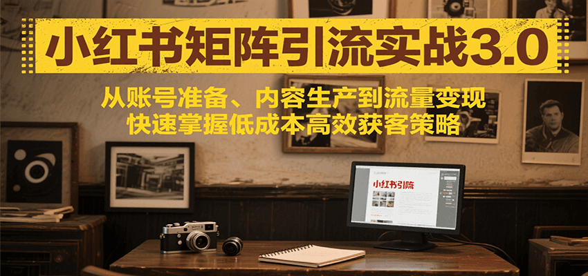 小红书矩阵引流3.0，从账号准备、内容生产到流量变现，快速掌握低成本高效获客策略-水水网赚