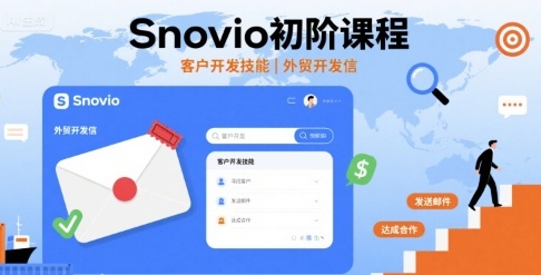 Snovio初阶课程，客户开发技能，外贸开发信-水水网赚