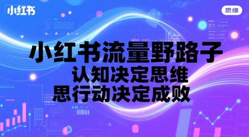 小红书流量野路子，认知决定思维，思维决定行动，行动决定成败-水水网赚