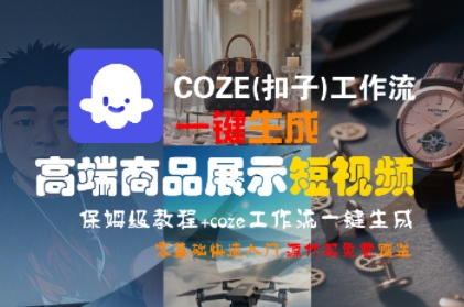 COZE(扣子)工作流一键生成高端商品展示短视频，保姆级教程，零基础快速人门-水水网赚