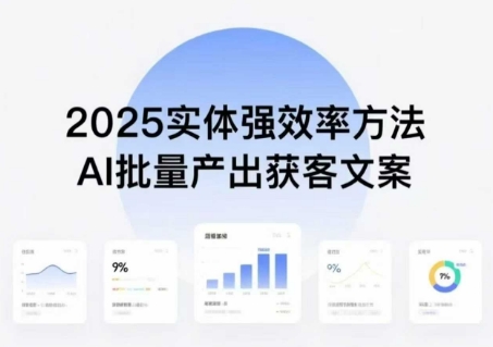 实体强效率方法：AI批量产出获客文案，2025年普通人拥抱AI，实现实体创收-水水网赚