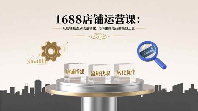 （15898期）1688店铺运营课：从店铺搭建到流量转化，实现B端电商的高效运营-水水网赚