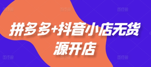 拼多多+抖音小店无货源开店，包括：选品、运营、基础、付费推广、爆款案例等(更新25年8月)-水水网赚