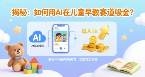揭秘：如何用AI在儿童早教赛道吸金?一键生成视频，日入1k不是梦-水水网赚