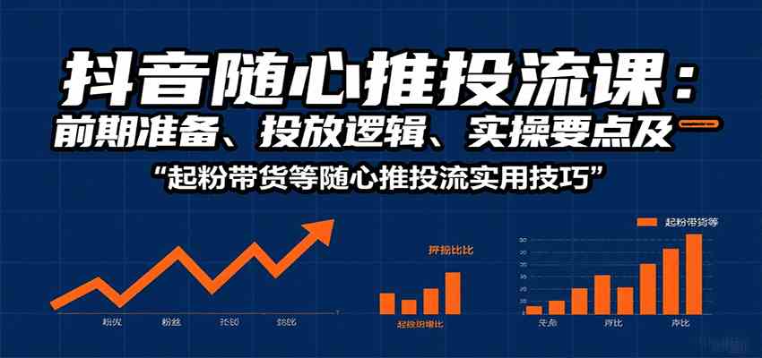 抖音随心推投流课：前期准备、投放逻辑、实操要点及起粉带货等随心推投流实用技巧-水水网赚