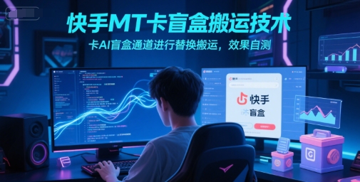 快手MT卡盲盒搬运技术，卡AI盲盒通道进行替换搬运，效果自测-水水网赚