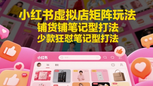 小红书虚拟店矩阵玩法，铺货铺笔记型打法，少款狂怼笔记型打法（更新）-水水网赚