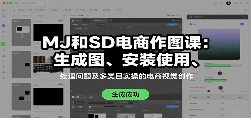 MJ和SD电商作图课：生成图、安装使用、处理问题及多类目实操的电商视觉创作-水水网赚