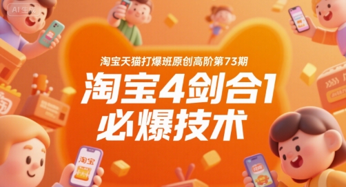 淘宝天猫打爆班原创高阶第73期，淘宝4剑合1必爆技术-水水网赚