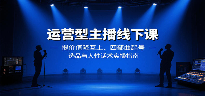 运营型主播线下课：提价值降互上、四部曲起号、选品与人性话术实操指南-水水网赚