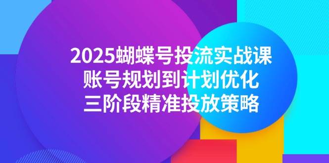 （14987期）2025蝴蝶号投流实战课，账号规划到计划优化，三阶段精准投放策略-水水网赚