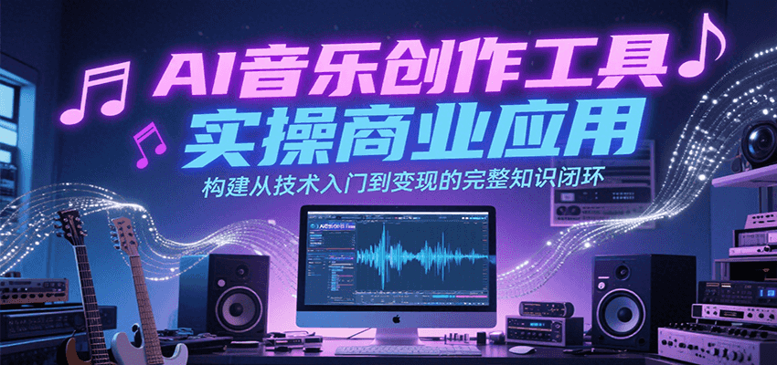 AI音乐创作工具实操商业应用，构建从技术入门到变现的完整知识闭环-水水网赚