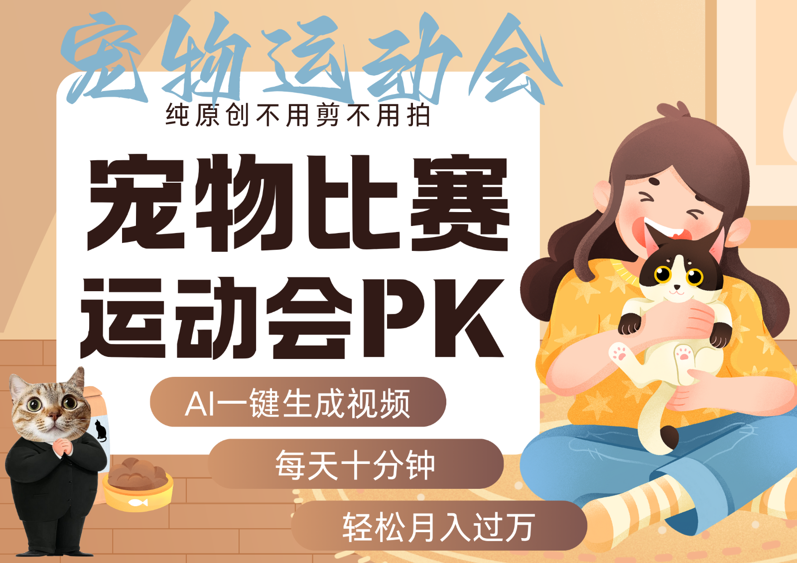 AI萌宠运动员跳水 射击 篮球 足球比赛 每天十分钟 附详细提示词文案库 代替做…-水水网赚