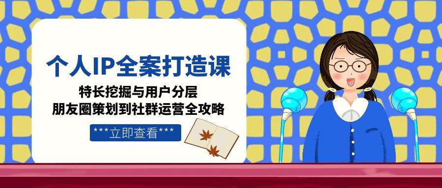 （15126期）个人IP全案打造课，特长挖掘与用户分层，朋友圈策划到社群运营全攻略-水水网赚