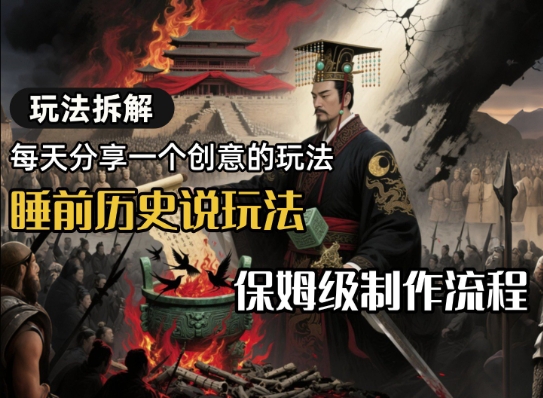 玩法拆解睡前历史说玩法，保姆级制作流程-水水网赚