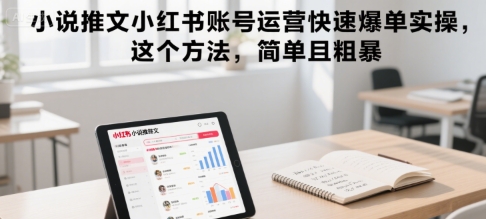 小说推文小红书账号运营快速爆单实操，这个方法，简单且粗暴-水水网赚