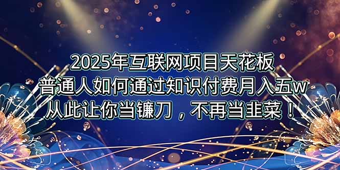 2025年互联网项目天花板，普通人如何通过卖项目实现逆风翻盘，月入5W＋！-水水网赚