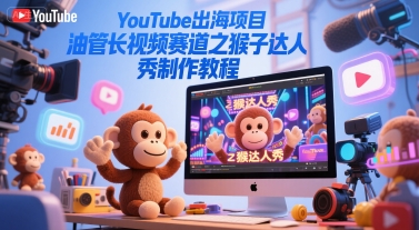 YouTube出海项目，油管长视频赛道之猴子达人秀制作教程-水水网赚