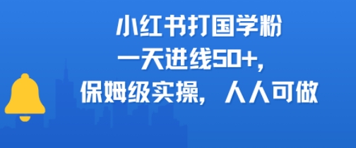 小红书打国学粉，一天进线50+，保姆级实操，人人可做-水水网赚