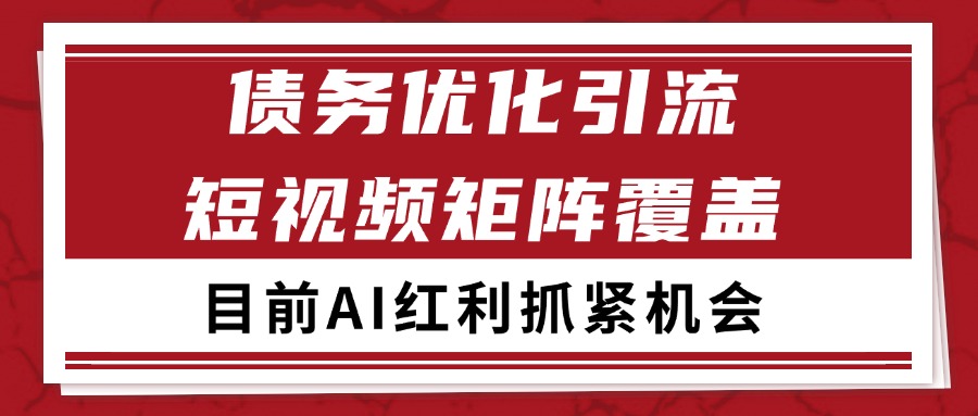 小红书某音债务优化赛道引流获客 自热矩阵日引200+-水水网赚