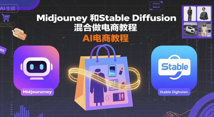 Midjourney和Stable Diffusion混合做电商教程-ai电商教程-水水网赚