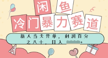 闲鱼冷门暴力赛道，新人当天开单，门槛低，日入多张-水水网赚