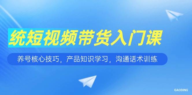 （15091期）短视频带货入门课，养号核心技巧，产品知识学习，沟通话术训练-水水网赚