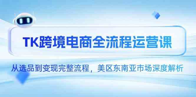 TK跨境电商全流程运营课，从选品到变现完整流程，美区东南亚市场深度解析-水水网赚